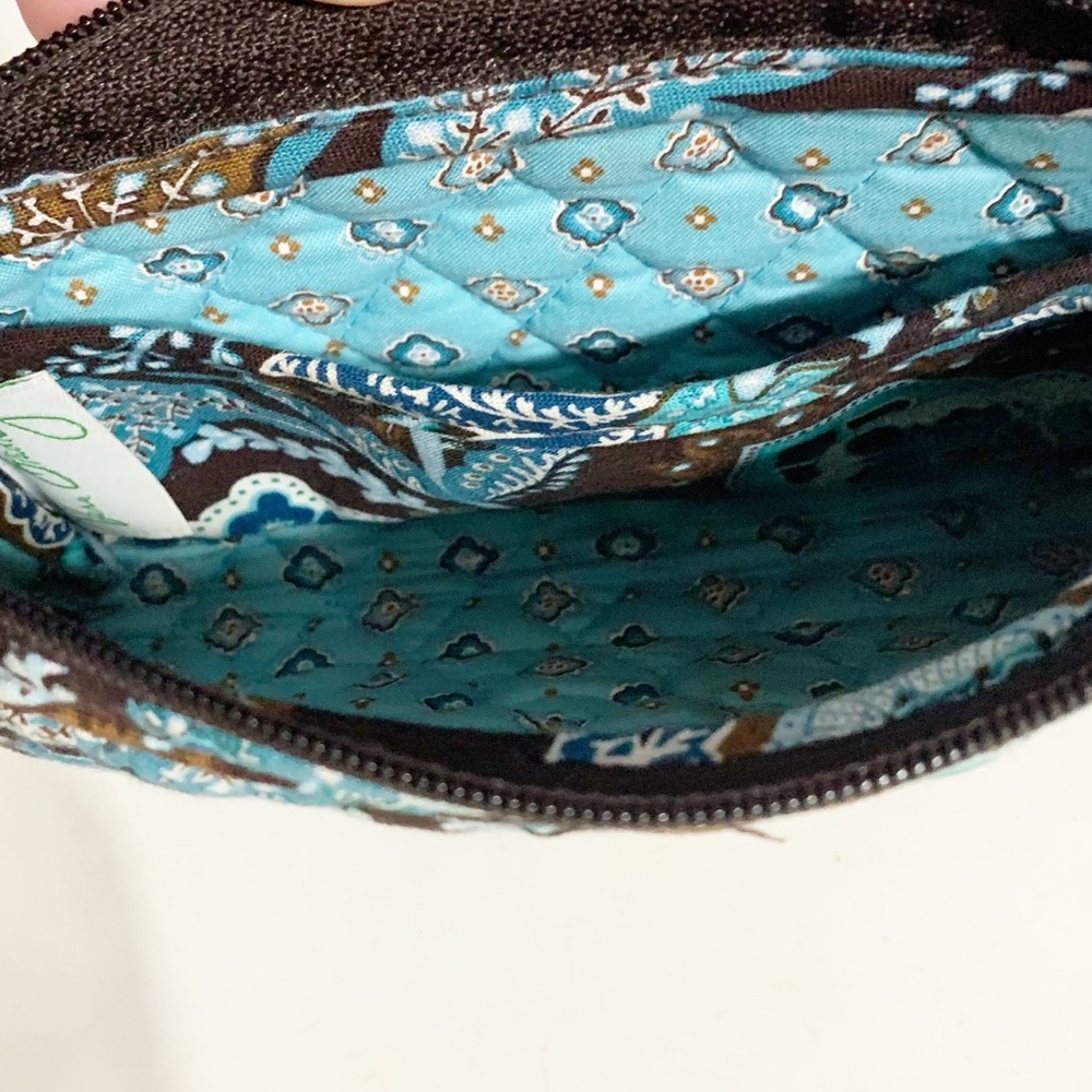 Vera Bradley Java Blue Pattern Quilted Wristlet Wallet / Cosmetic Makeup Bag - Picture 10 of 12